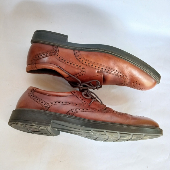 Eco Mens Size 47 Classic Brown Leather Men's Wingtip Brogues - Picture 7 of 8